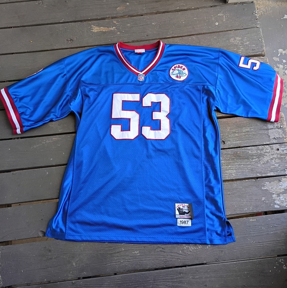 Mitchell & Ness Men's Throwback Carson 53 Football Jersey Red White Blue 5XL